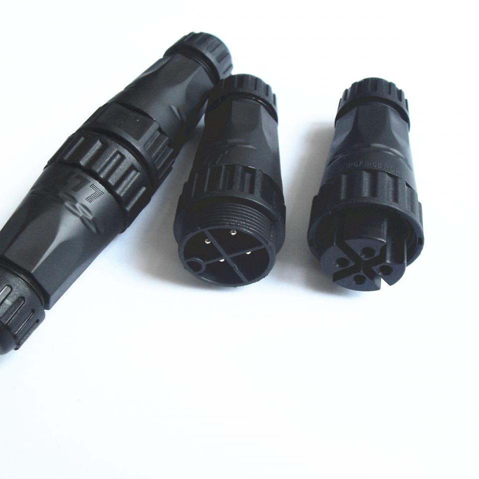Exceedconn 2 3 4 Pin Circular IP68 Waterproof Power Cable Male Connector for Lighting Applications