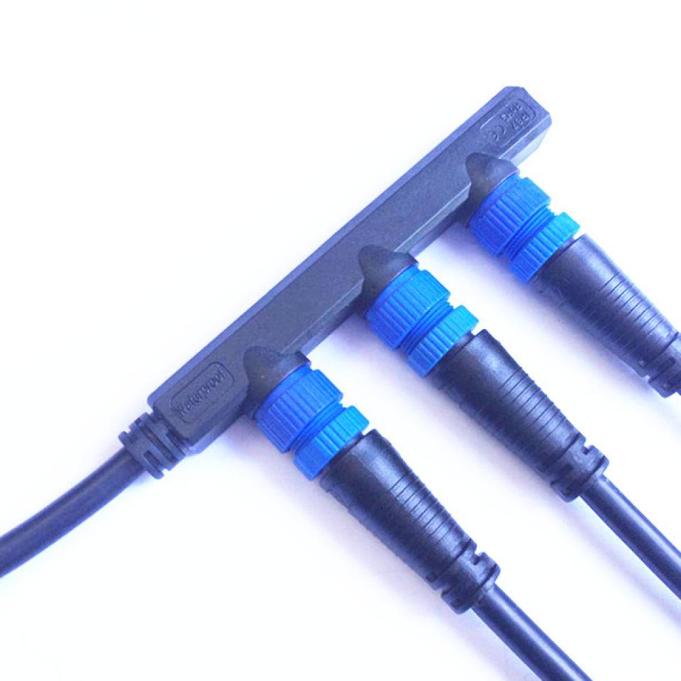 M15 1 to 6 LED Street Lamp Module Cable Splitter with 2 Pin Waterproof Connector 